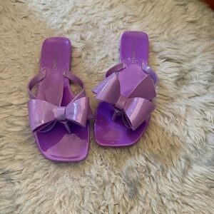 Anthropologie x Jeffrey Campbell Purple Bow Sandals